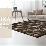 Ultra Soft Area Rug, Non Slip, Stain Resistant, Washable Area Rugs for Living Room, Bedroom, Chic Nature Inspired Design(Brown)