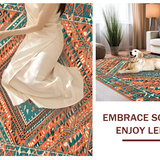 Ultra Soft Area Rug, Non Slip, Stain Resistant, Washable Area Rugs for Living Room, Bedroom, Stylish Abstract Ethnic Design(Orange)