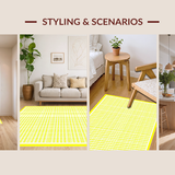 Ultra Soft Area Rug, Non Slip, Stain Resistant, Washable Area Rugs for Living Room, Bedroom, Trendy Coastal Lattice Inspiration(Yellow)