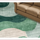 Ultra Soft Area Rug, Non Slip, Stain Resistant, Washable Area Rugs for Living Room, Bedroom, Subtle Gray Tiled Composition(Green)