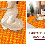 Ultra Soft Area Rug, Non Slip, Stain Resistant, Washable Area Rugs for Living Room, Bedroom, Contemporary Whimsical Character Design(Orange)