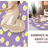 Ultra Soft Area Rug, Non Slip, Stain Resistant, Washable Area Rugs for Living Room, Bedroom, Playful Purple Blossom Pattern(Purple)