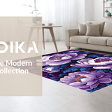 Ultra Soft Area Rug, Non Slip, Stain Resistant, Washable Area Rugs for Living Room, Bedroom, Lively Purple Garden Theme(Purple)