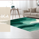 Ultra Soft Area Rug, Non Slip, Stain Resistant, Washable Area Rugs for Living Room, Bedroom, Chic Vintage Inspired Overlay Design(Green)