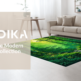 Ultra Soft Area Rug, Non Slip, Stain Resistant, Washable Area Rugs for Living Room, Bedroom, Whimsical Green Leaf Design(Green)