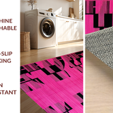 Ultra Soft Area Rug, Non Slip, Stain Resistant, Washable Area Rugs for Living Room, Bedroom, Vibrant Animal Motif Chic(Pink)