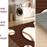 Ultra Soft Area Rug, Non Slip, Stain Resistant, Washable Area Rugs for Living Room, Bedroom, Nostalgic Wooden Sports Vibe(Brown)