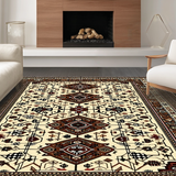 Ultra Soft Area Rug, Non Slip, Stain Resistant, Washable Area Rugs for Living Room, Bedroom, Luxurious Distressed Geometric Print(Beige)