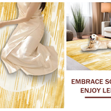 Ultra Soft Area Rug, Non Slip, Stain Resistant, Washable Area Rugs for Living Room, Bedroom, Striking Geometric Sun Motif(Gold)
