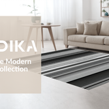 Ultra Soft Area Rug, Non Slip, Stain Resistant, Washable Area Rugs for Living Room, Bedroom, Sleek Minimalist Black and White Design(Black)