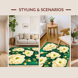 Ultra Soft Area Rug, Non Slip, Stain Resistant, Washable Area Rugs for Living Room, Bedroom, Charming Petal Inspired Design(Beige)