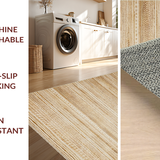 Ultra Soft Area Rug, Non Slip, Stain Resistant, Washable Area Rugs for Living Room, Bedroom, Elegant Natural Tones Layered(Beige)