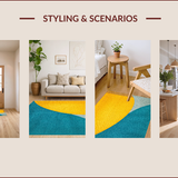 Ultra Soft Area Rug, Non Slip, Stain Resistant, Washable Area Rugs for Living Room, Bedroom, Contemporary Splash Design Bedroom Area Rug(Yellow)