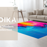 Ultra Soft Area Rug, Non Slip, Stain Resistant, Washable Area Rugs for Living Room, Bedroom, Bold Rainbow Abstract Expression(Blue)