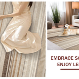 Ultra Soft Area Rug, Non Slip, Stain Resistant, Washable Area Rugs for Living Room, Bedroom, Timeless Classic Distressed Elements(Beige)