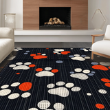 Ultra Soft Area Rug, Non Slip, Stain Resistant, Washable Area Rugs for Living Room, Bedroom, Sleek Modern Monochrome Fur Aesthetic(Black)