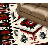 Modern Rustic Triangular Design(Red)