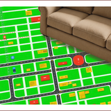 Ultra Soft Area Rug, Non Slip, Stain Resistant, Washable Area Rugs for Living Room, Bedroom, Vibrant Interactive City Map Visual(Green)