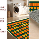 Ultra Soft Area Rug, Non Slip, Stain Resistant, Washable Area Rugs for Living Room, Bedroom, Vintage Geometric Hexagon Fusion(Orange)