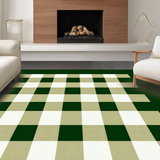 Ultra Soft Area Rug, Non Slip, Stain Resistant, Washable Area Rugs for Living Room, Bedroom, Sleek Minimalist Grid Formation(Green)