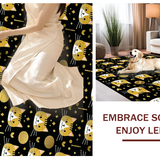 Ultra Soft Area Rug, Non Slip, Stain Resistant, Washable Area Rugs for Living Room, Bedroom, Elegant Whimsical Pet Design Piece(Black)