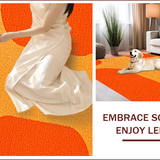 Ultra Soft Area Rug, Non Slip, Stain Resistant, Washable Area Rugs for Living Room, Bedroom, Retro Arch Bedroom Minimalist Washable Area Carpet(Orange)