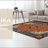 Ultra Soft Area Rug, Non Slip, Stain Resistant, Washable Area Rugs for Living Room, Bedroom, Elegant Multicolor Floral Pattern(Red)