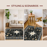 Ultra Soft Area Rug, Non Slip, Stain Resistant, Washable Area Rugs for Living Room, Bedroom, Trendy Dark Taupe Dreamscape(Black)