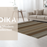 Ultra Soft Area Rug, Non Slip, Stain Resistant, Washable Area Rugs for Living Room, Bedroom, Contemporary Striped Visual Appeal(Brown)