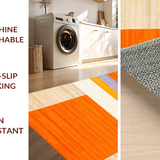 Ultra Soft Area Rug, Non Slip, Stain Resistant, Washable Area Rugs for Living Room, Bedroom, Energetic Modern Minimalist Motif(Orange)