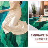 Ultra Soft Area Rug, Non Slip, Stain Resistant, Washable Area Rugs for Living Room, Bedroom, Charming Earthy Toned Patterned Mat(Green)
