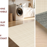 Ultra Soft Area Rug, Non Slip, Stain Resistant, Washable Area Rugs for Living Room, Bedroom, Elegant Light Brown Lattice Design(Beige)