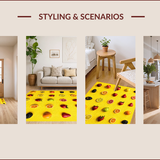 Ultra Soft Area Rug, Non Slip, Stain Resistant, Washable Area Rugs for Living Room, Bedroom, Yellow Fruit-Themed Bedroom Water Absorbent Mat(Yellow)