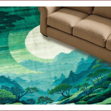 Ultra Soft Area Rug, Non Slip, Stain Resistant, Washable Area Rugs for Living Room, Bedroom, Playful Moss Green Abstract Design(Green)