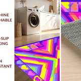 Ultra Soft Area Rug, Non Slip, Stain Resistant, Washable Area Rugs for Living Room, Bedroom, Dynamic Rainbow Splash Effect(Purple)