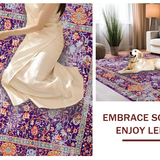 Ultra Soft Area Rug, Non Slip, Stain Resistant, Washable Area Rugs for Living Room, Bedroom, Whimsical Earthy Spiral Arrangement(Purple)
