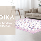 Ultra Soft Area Rug, Non Slip, Stain Resistant, Washable Area Rugs for Living Room, Bedroom, Rustic Multicolor Nature Theme(White)