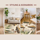 Cozy Farmhouse Inspired Mushroom Motif(Beige)