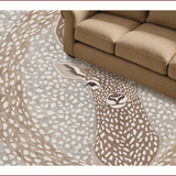 Ultra Soft Area Rug, Non Slip, Stain Resistant, Washable Area Rugs for Living Room, Bedroom, Antelope Print Abstract(Beige)