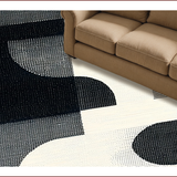 Ultra Soft Area Rug, Non Slip, Stain Resistant, Washable Area Rugs for Living Room, Bedroom, Contemporary Black Ivory Aesthetic(Black)
