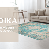 Contemporary Floral Cream Accent(Blue)