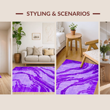 Ultra Soft Area Rug, Non Slip, Stain Resistant, Washable Area Rugs for Living Room, Bedroom, Trendy Soft Textured Expression(Purple)
