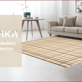 Ultra Soft Area Rug, Non Slip, Stain Resistant, Washable Area Rugs for Living Room, Bedroom, Contemporary Earthy Toned Plaid(Beige)
