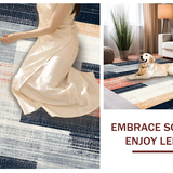 Ultra Soft Area Rug, Non Slip, Stain Resistant, Washable Area Rugs for Living Room, Bedroom, Modern Charcoal and Pearl Striped Rug(Gray)