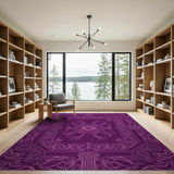 ODIKA Washable Purple Intricate Mandala Area Rug - Low Pile Non-Slip & Pet Friendly
