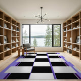Purple Black Geometric Modern Area Rug