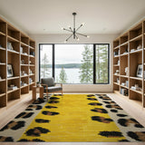 Vibrant Yellow Leopard Print Runner Rug