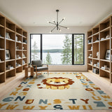 Cute Cartoon Lion Alphabet Kids Rug