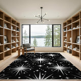Starry Cosmos Black White Area Rug