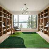 Green Organic Green Abstract Area Rug
